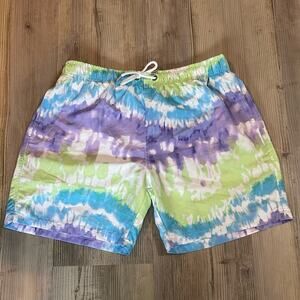 NWT Franks Tie Dye Classic Lilac Multi Swim Trunks - size XL
